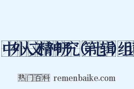 中外人文精神研究（第七辑）组词是什么意思的图片